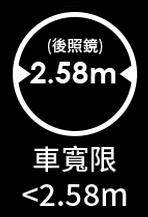 車寬限（後照鏡）<2.58m